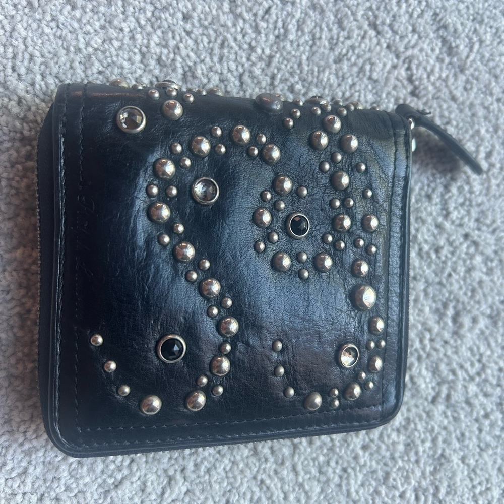 Ralph Lauren Black Studded Leather Wallet - Picture 5 of 7